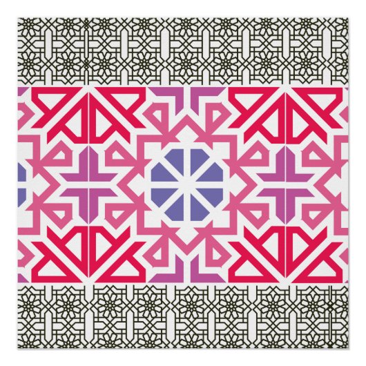 Moderne geometrische bunte Boho-Muster Poster (Vorderseite)