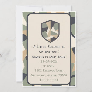 Moderne geometrische Camouflage-Militär Einladung