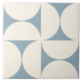 Moderne geometrische Coastal Blue Semi Circles Til Fliese (Vorderseite)