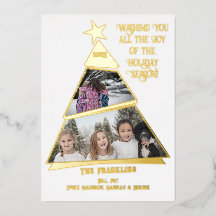 Moderne geometrische Dachziegel Tree Foto Card Rea