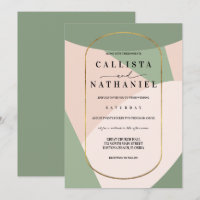 Moderne geometrische Darstellung Grüne, rosa Hochz