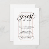 Moderne geometrische Diamantgastinformationen Begleitkarte (Vorne/Hinten)