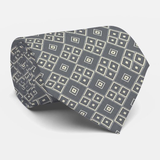 Moderne geometrische Diamantmuster Krawatte (Gerollt)