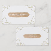 Moderne geometrische Dreiecke aus Gold Pfirsichpin Visitenkarte (Vorne/Hinten)