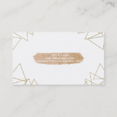 Moderne geometrische Dreiecke aus Gold Pfirsichpin Visitenkarte (Rückseite)