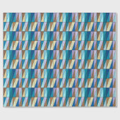 Moderne geometrische Dreiecke, Blau und Kaffeebrot Geschenkpapier (Flach)