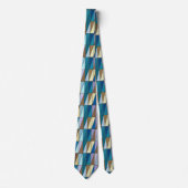 Moderne geometrische Dreiecke, Blau und Kaffeebrot Krawatte (Vorderseite)