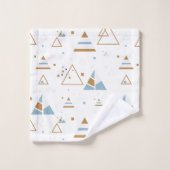 Moderne geometrische Dreiecke nahtlos Muster Badhandtuch Set (Waschlappen)