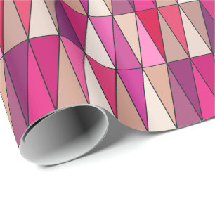 Moderne geometrische Dreiecke, Violett, Rosa und B Geschenkpapier