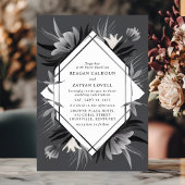 Moderne geometrische einfarbige, elegante Hochzeit Einladung