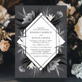 Moderne geometrische einfarbige, elegante Hochzeit Einladung