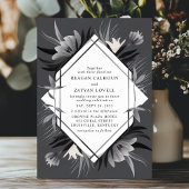 Moderne geometrische einfarbige, elegante Hochzeit Einladung