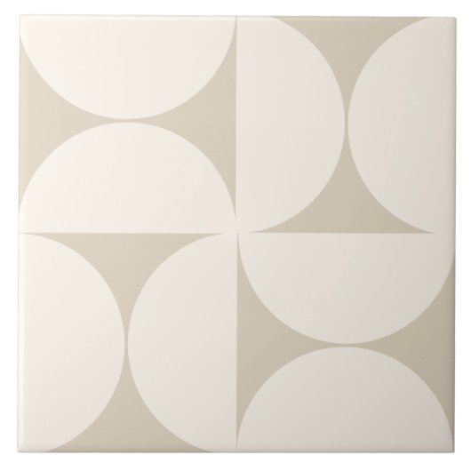 Moderne geometrische Elegante Beige Semi-Kreise Ti Fliese (Vorderseite)