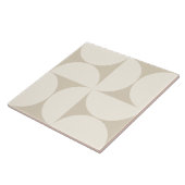 Moderne geometrische Elegante Beige Semi-Kreise Ti Fliese (Seite)