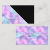 Moderne geometrische, elegante, schwarze, holograf visitenkarte (Vorne/Hinten)