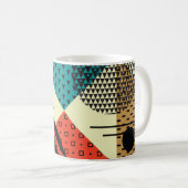 Moderne geometrische Elemente, Retro-Stil. Kaffeetasse (VorderseiteRechts)