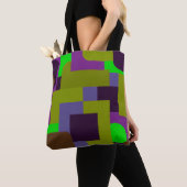 Moderne geometrische Farbblock-Muster-Tasche Tasche (Von Nahem)