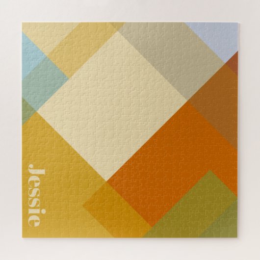 Moderne geometrische Farbblöcke Puzzle (Horizontal)
