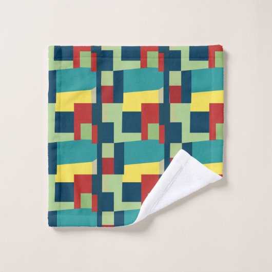 Moderne geometrische Farbe Badhandtuch Set (Waschlappen)