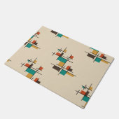 Moderne geometrische Farbe des Mitteljahrhunderts Fußmatte (Schrägansicht)