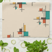 Moderne geometrische Farbe des Mitteljahrhunderts Geschirrtuch (Gefaltet)