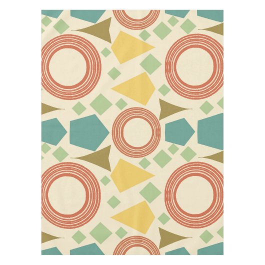 Moderne geometrische Farbe des Mitteljahrhunderts Tischdecke (Vorderseite)
