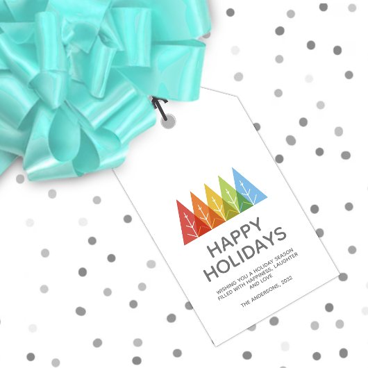 Moderne geometrische Farbe überschneidet Weihnacht Geschenkanhänger