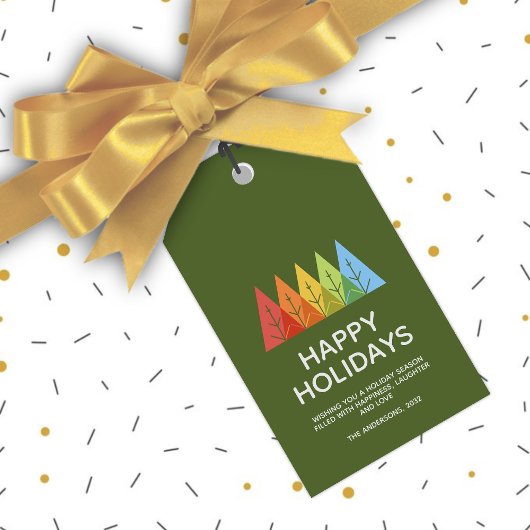 Moderne geometrische Farbe überschneidet Weihnacht Geschenkanhänger