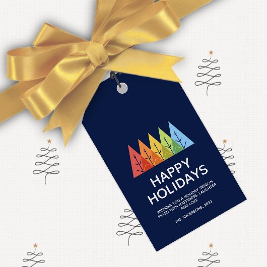 Moderne geometrische Farbe überschneidet Weihnacht Geschenkanhänger