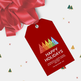 Moderne geometrische Farbe überschneidet Weihnacht Geschenkanhänger