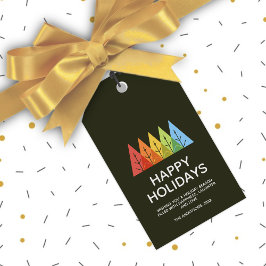 Moderne geometrische Farbe überschneidet Weihnacht Geschenkanhänger