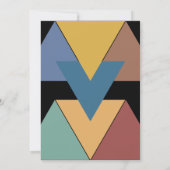 Moderne geometrische Farben Elegante Einfache Hoch Einladung (Rückseite)