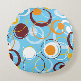 Moderne geometrische Farbkreise Gestaltungsmuster Rundes Kissen