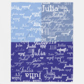 moderne geometrische Farbtöne mit blauen Namensmus Fleecedecke (Vorderseite)