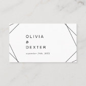 Moderne geometrische Flächenhochzeit Platzkarte (Rückseite)