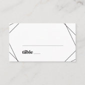 Moderne geometrische Flächenhochzeit Platzkarte (Vorderseite)