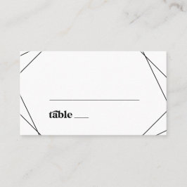 Moderne geometrische Flächenhochzeit Platzkarte