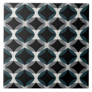 Moderne geometrische Fliese – Schwarz- und Graumus
