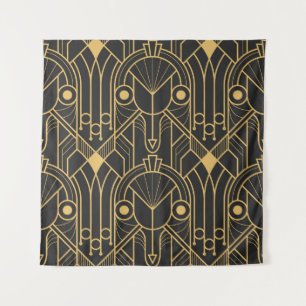 Moderne geometrische Fliesen Art Deco Wandteppich