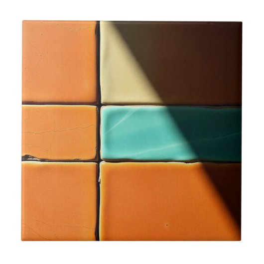 Moderne geometrische Fliesenmuster-Design Fliese (Vorderseite)