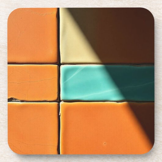 Moderne geometrische Fliesenmuster-Design Getränkeuntersetzer (Vorderseite)