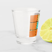 Moderne geometrische Fliesenmuster-Design Schnapsglas (Links)