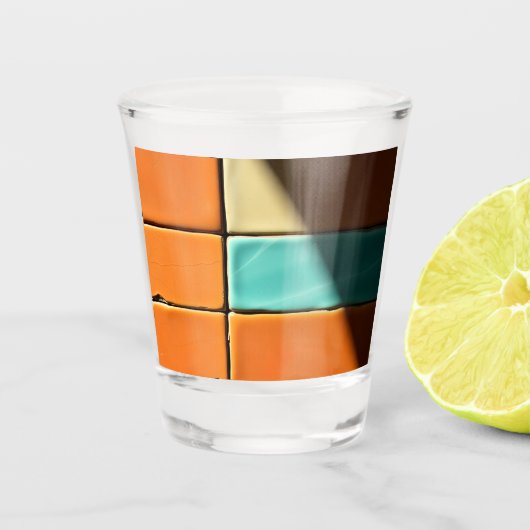 Moderne geometrische Fliesenmuster-Design Schnapsglas (Vorderseite)