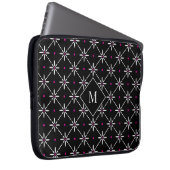 Moderne geometrische florale Monogramm-Laptoptasch Laptopschutzhülle (Vorne Rechts)