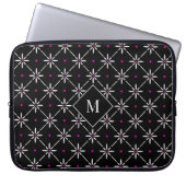 Moderne geometrische florale Monogramm-Laptoptasch Laptopschutzhülle (Vorderseite)