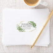 Moderne geometrische Foliage-Hochzeitssemme-Rückse Adressaufkleber (Insitu)