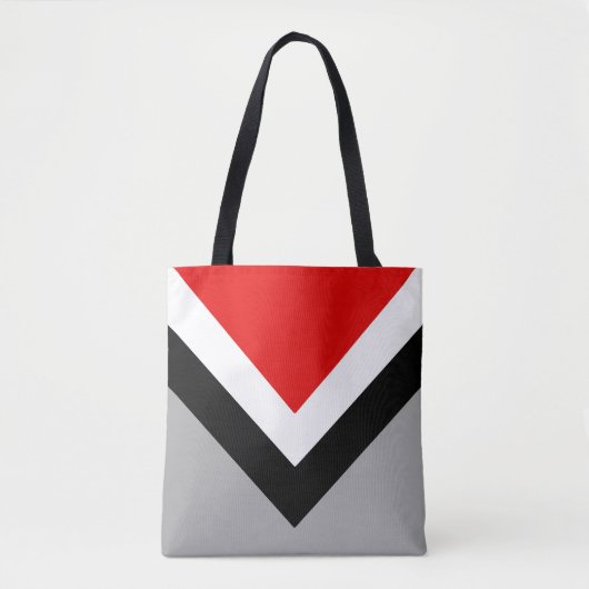 Moderne geometrische Form in Schwarz-Weiß und Rot Tasche (Vorderseite)