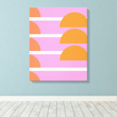 Moderne geometrische Formen Art Rosa und Orange Leinwanddruck (Insitu (Holzboden))