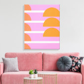 Moderne geometrische Formen Art Rosa und Orange Leinwanddruck (Insitu (Wohnzimmer))