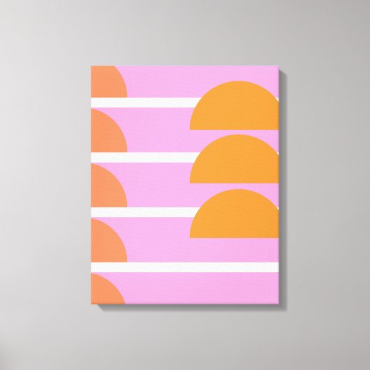 Moderne geometrische Formen Art Rosa und Orange Leinwanddruck (Vorderseite)
